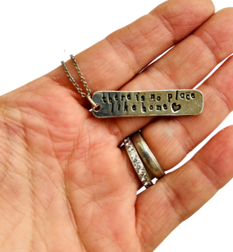 There is No Place Like Home Stamped Bar Layering Necklace