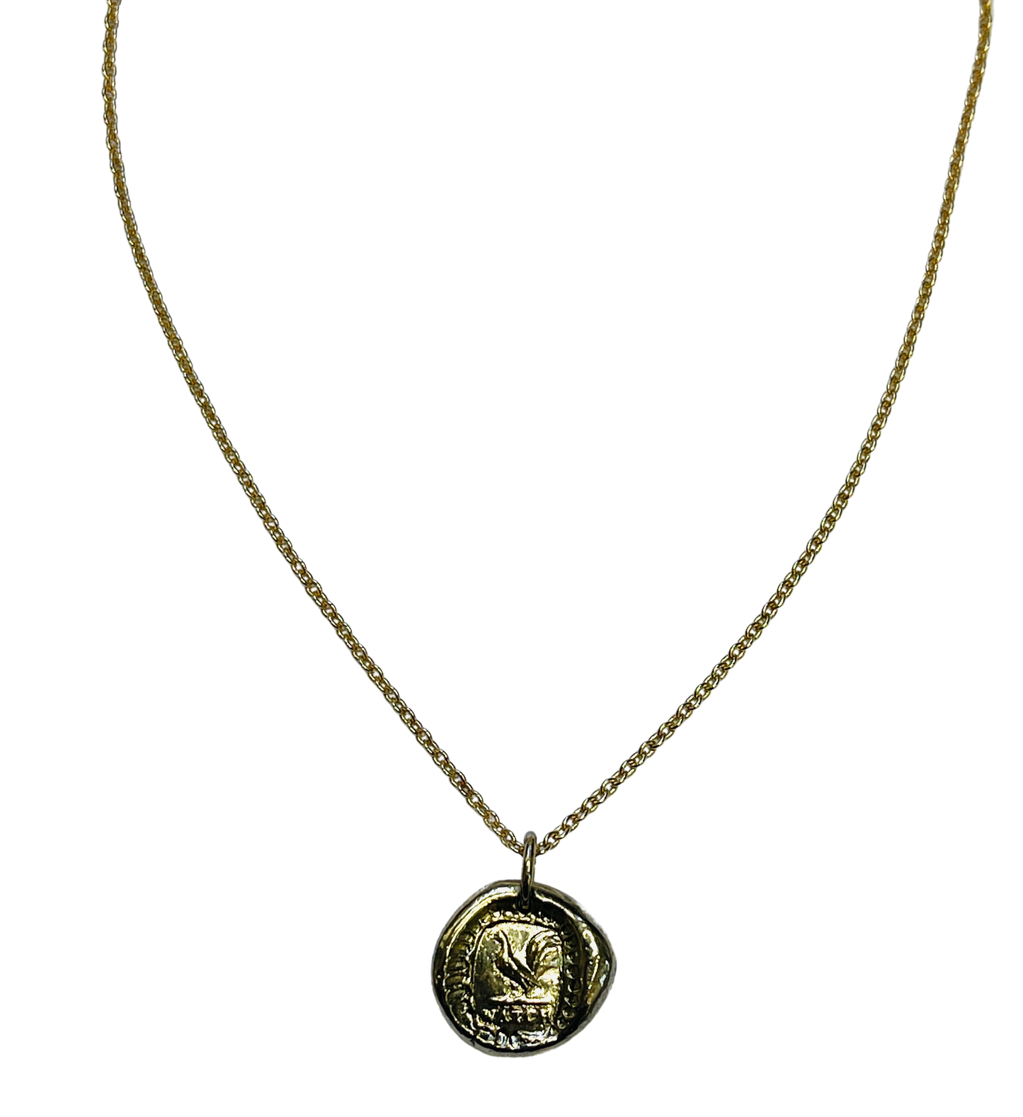 Vintage Rooster Wax Seal Pendant Necklace