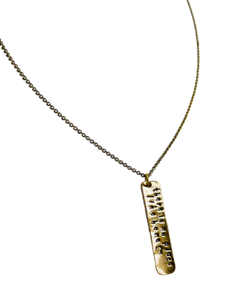 There is No Place Like Home Stamped Bar Layering Necklace