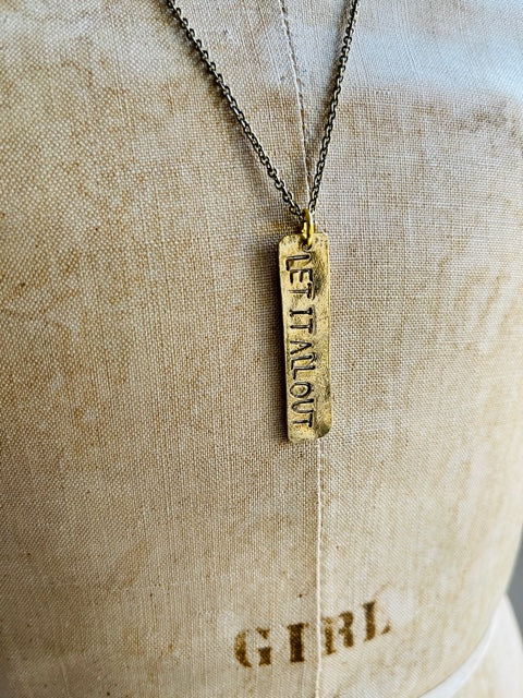 Let It All Out Stamped Bar Layering Necklace