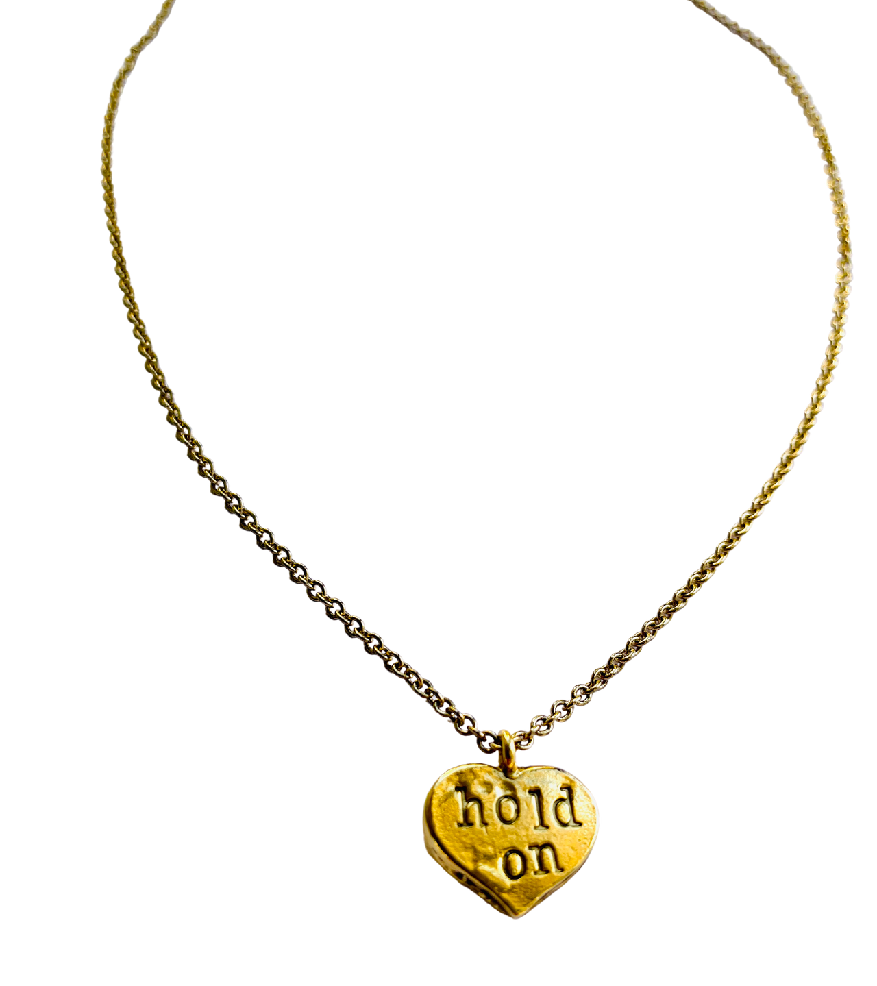 Hold On Tight Stamped Necklace