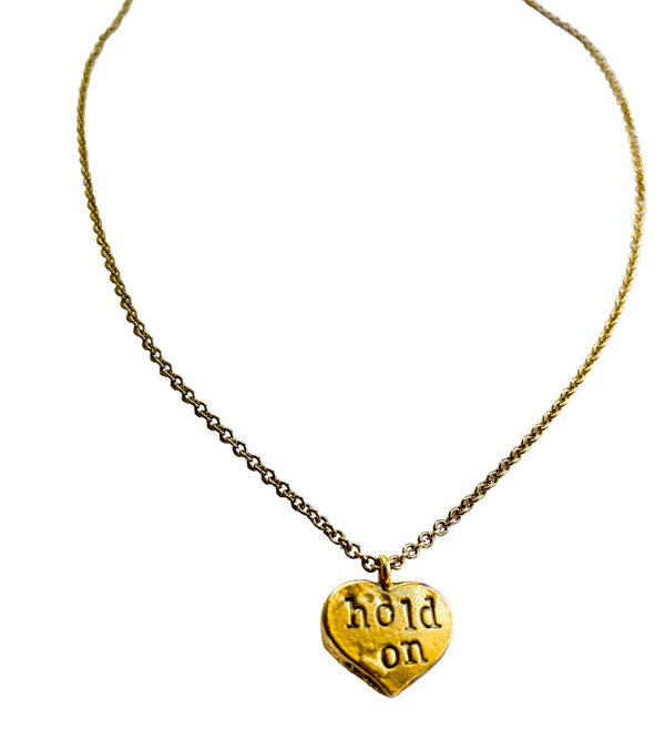 Hold On Tight Stamped Necklace