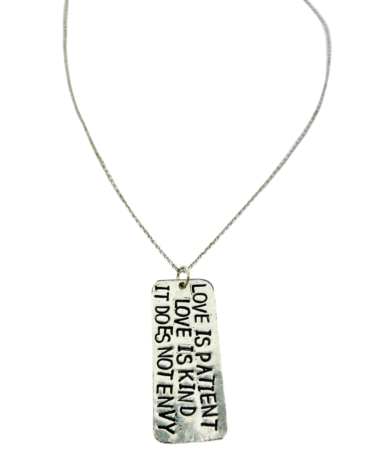 Love Is Patient Love Is Kind Stamped Necklace