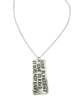 Love Is Patient Love Is Kind Stamped Necklace