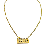 Yolo Hand Stamped Bar Necklace