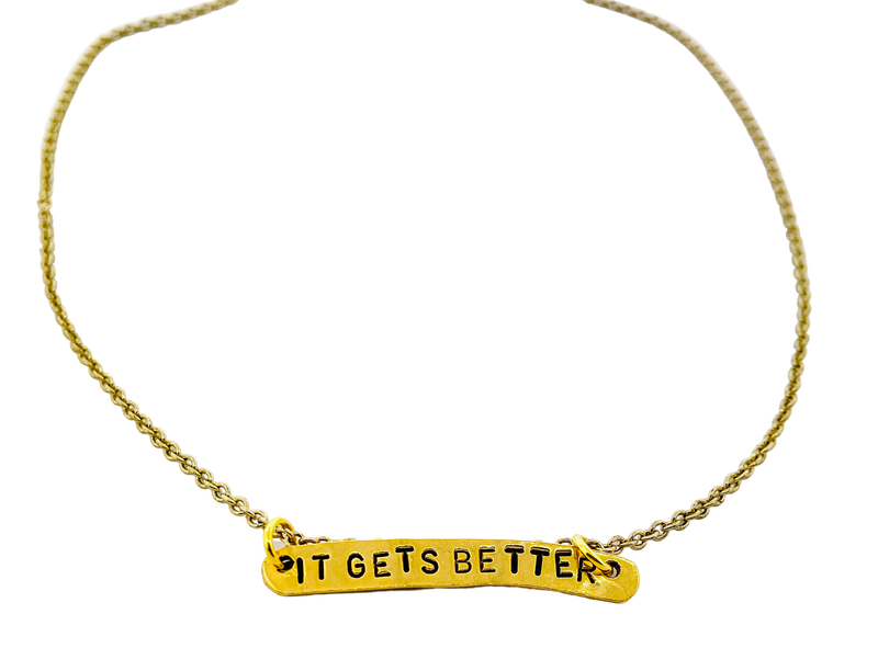 It Gets Better Stamped Inspirational Necklace