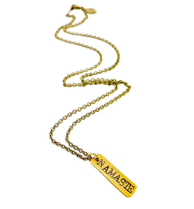 Namaste Stamped Bar motivational Necklace