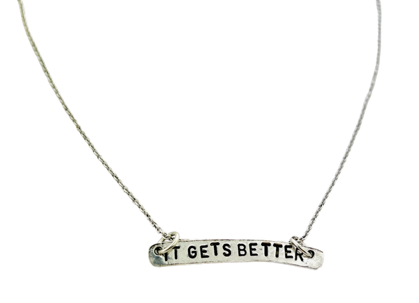 It Gets Better Stamped Inspirational Necklace