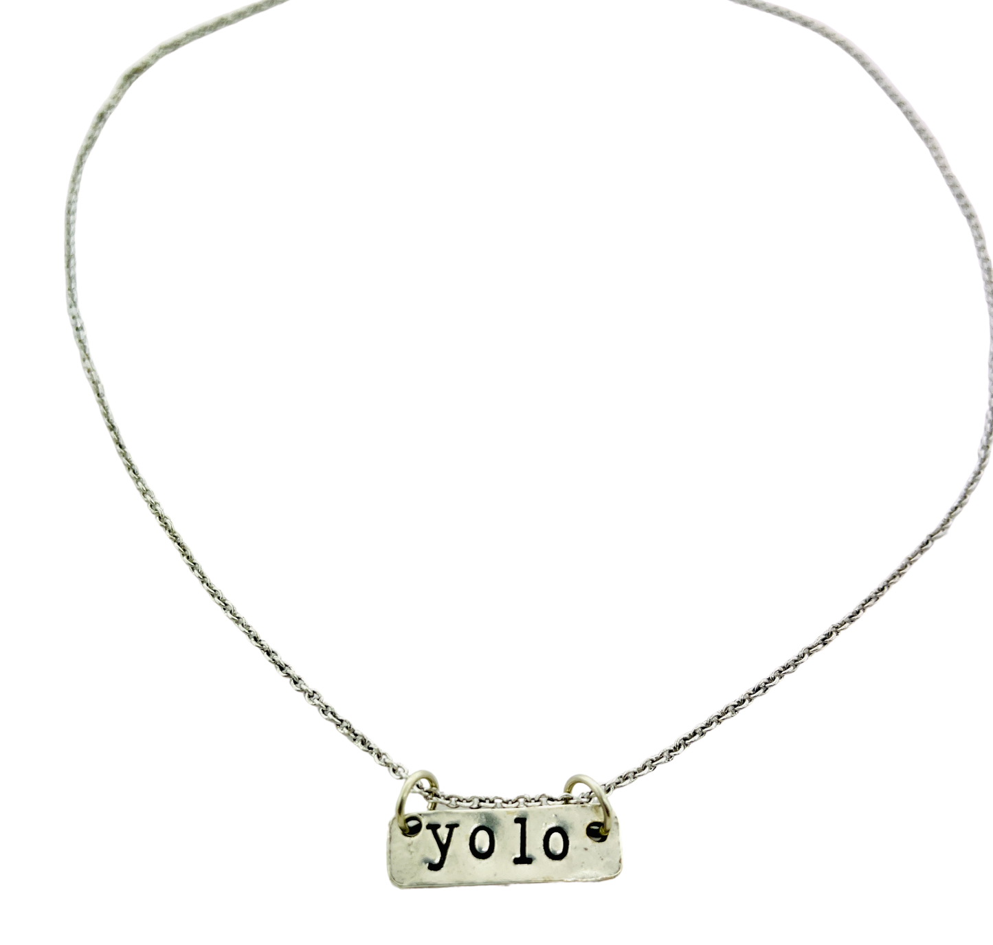 Yolo Hand Stamped Necklace