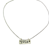 Yolo Hand Stamped Bar Necklace
