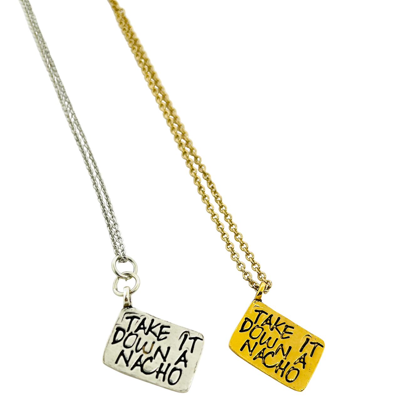 Take It Down A Nacho Stamped Necklace