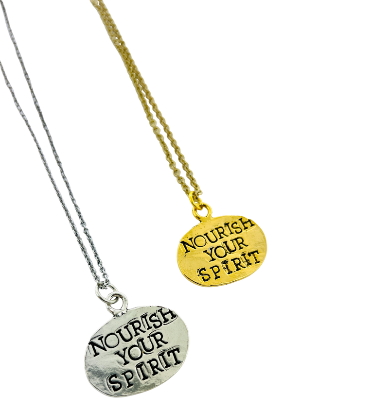 Nourish Your Spirit Stamped Disc Necklace
