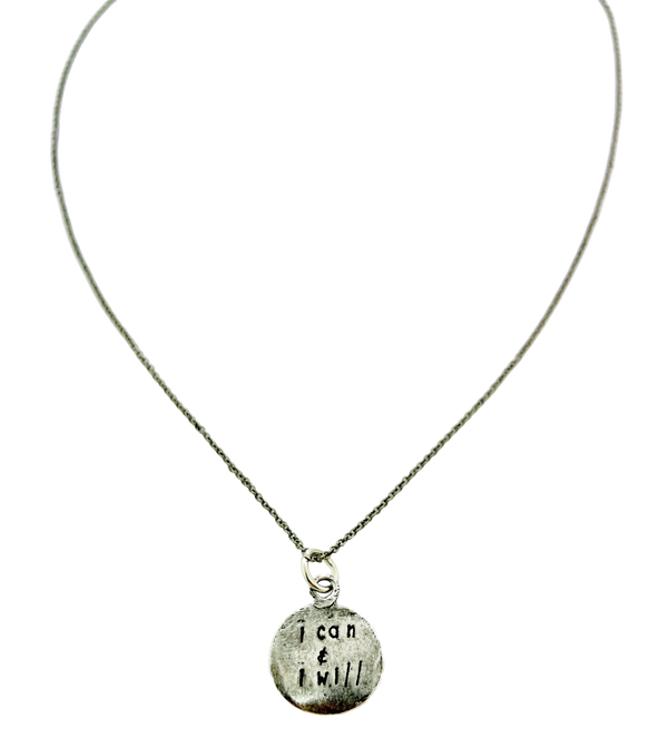 I can and I will stamped necklace