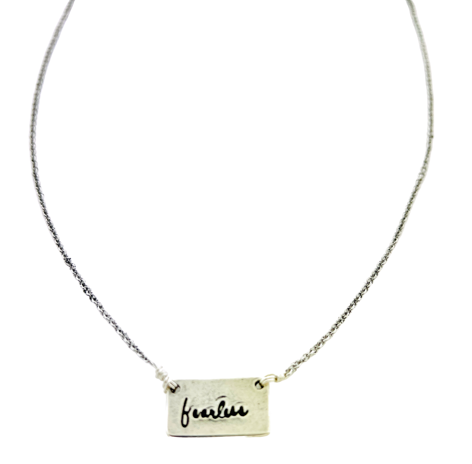 fearless hand stamped inspirational necklace