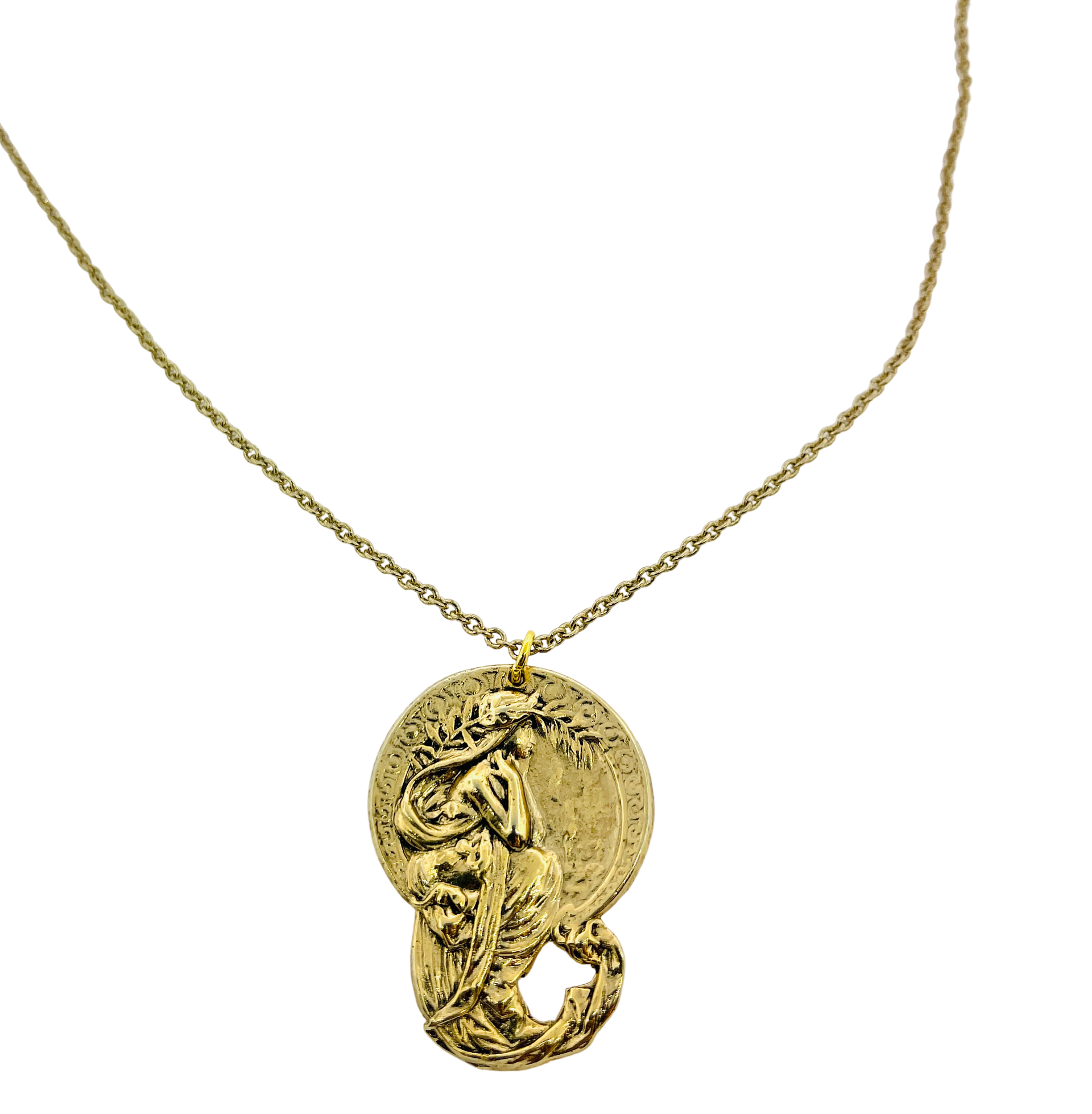 art deco mermaid pendant