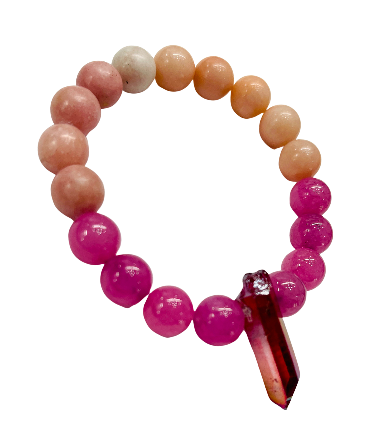 Pink Opal Fuchsia Quartz Crystal Bracelet