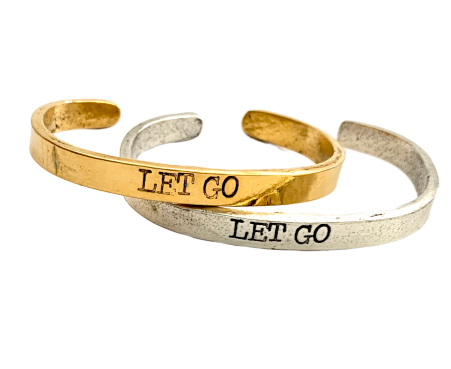 Let Go Hand Stamped Cuff Bracelet
