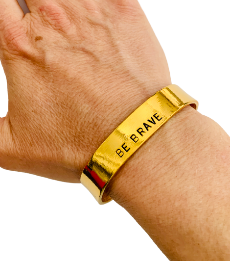 Gold Be Brave Inspirational Cuff