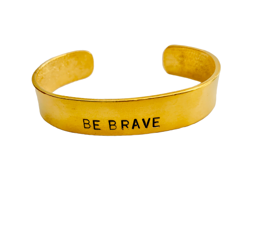 Gold Be Brave Inspirational Cuff