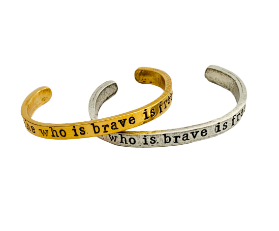 She Who Is Brave Inspirational Cuff