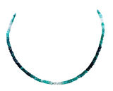 Faceted Ombre Genuine Emerald Knotted Necklace