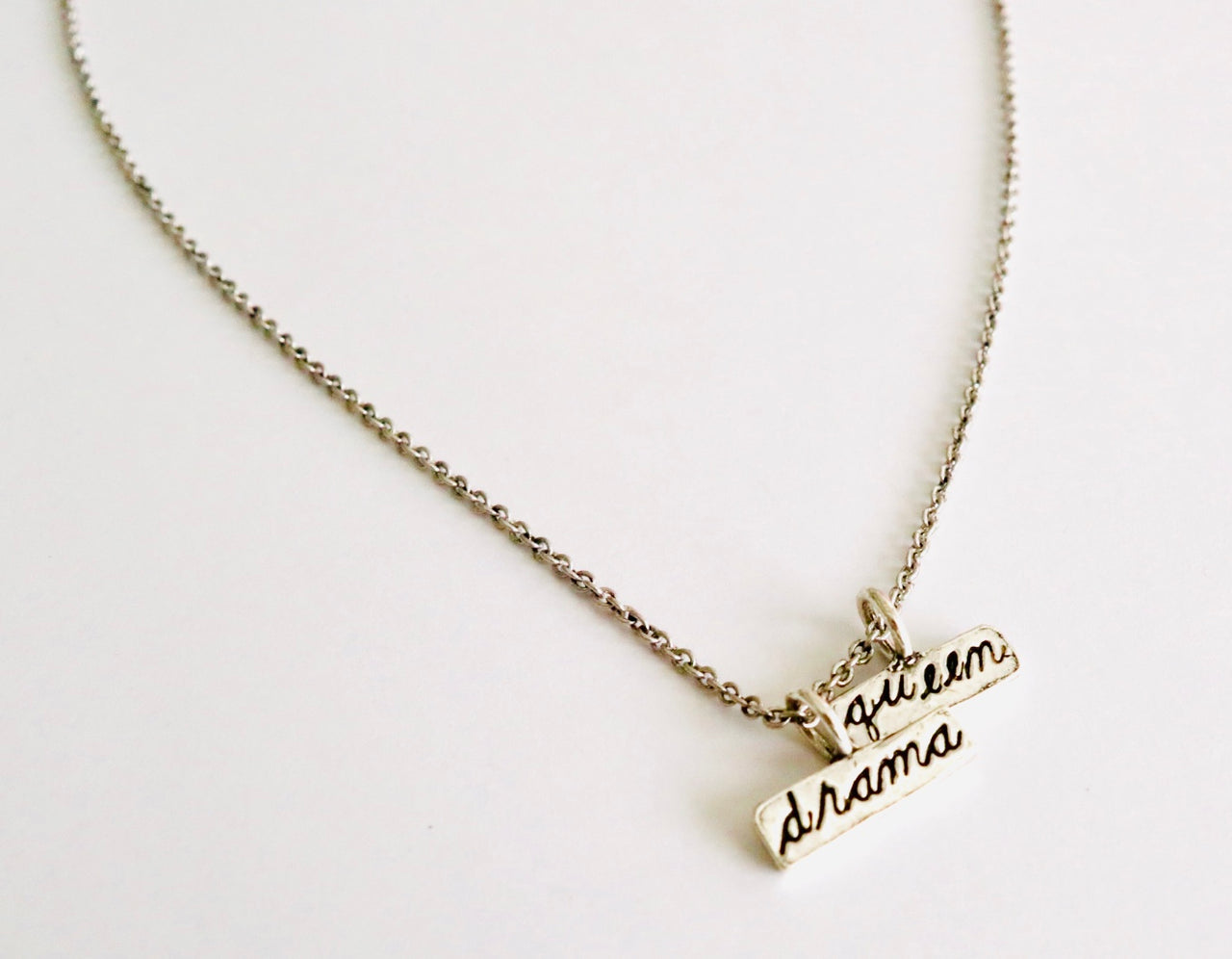 Drama Queen Two Charm Stamped Necklace