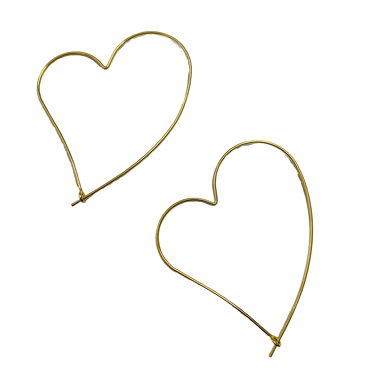 Wire Heart Hoop Earrings