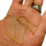 Wire Heart Hoop Earrings