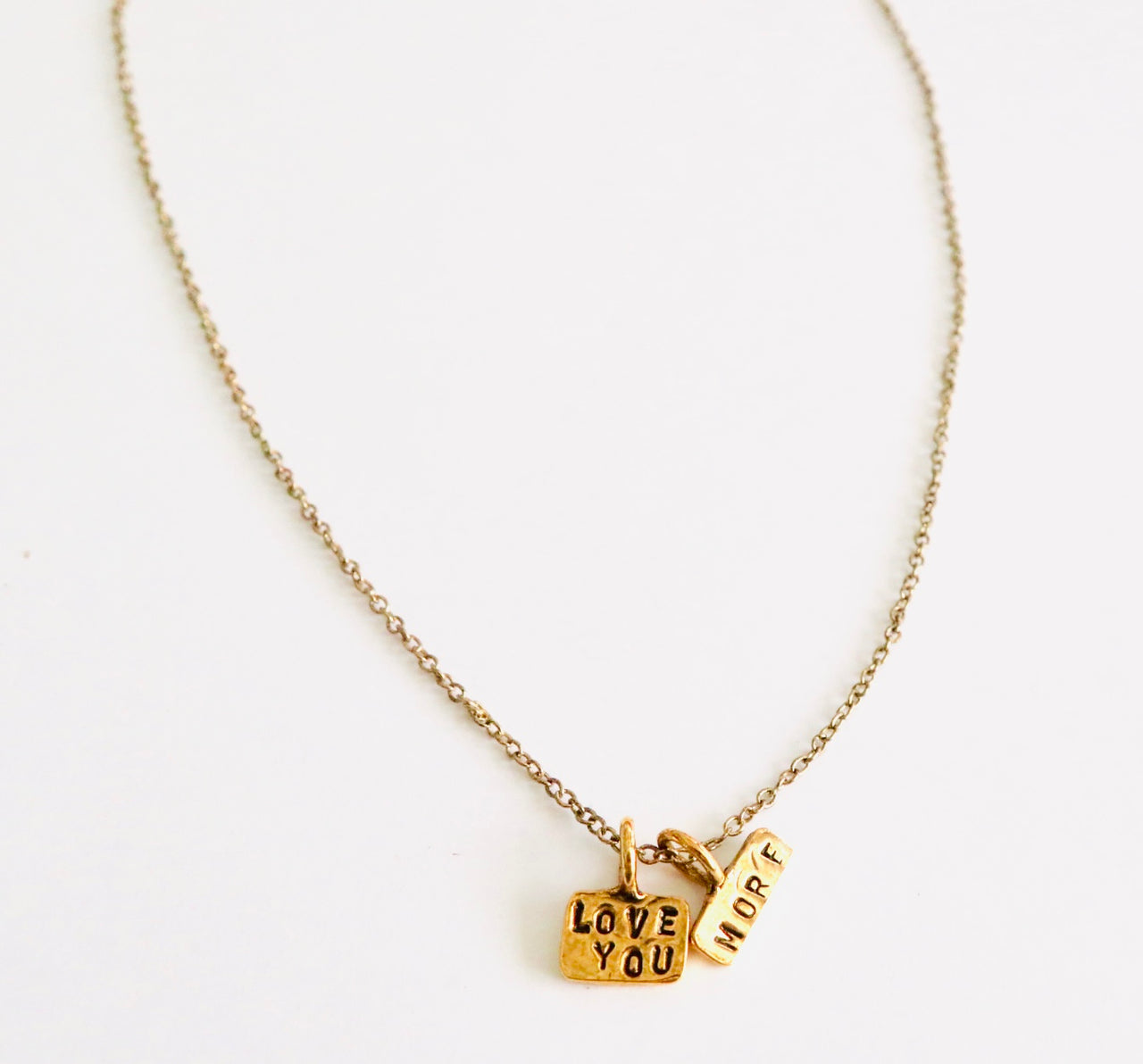 Love You More Handstamped Necklace