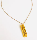 She Who is Brave is Free Hand Stamped Layering Necklace