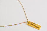 She Who is Brave is Free Hand Stamped Layering Necklace