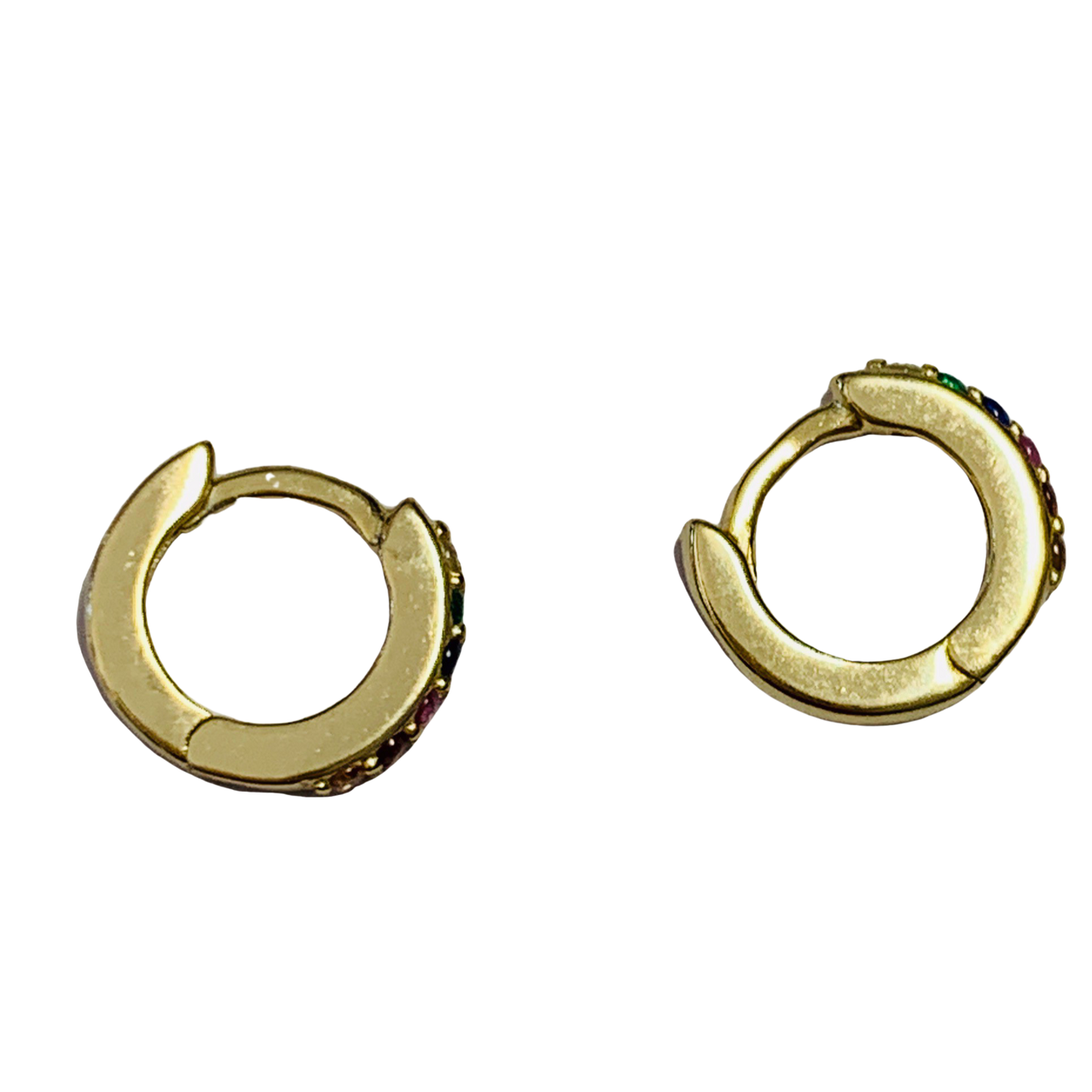 Mini Rainbow Pave Hoop Earrings