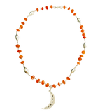 Carnelian and Silver Moon Necklace
