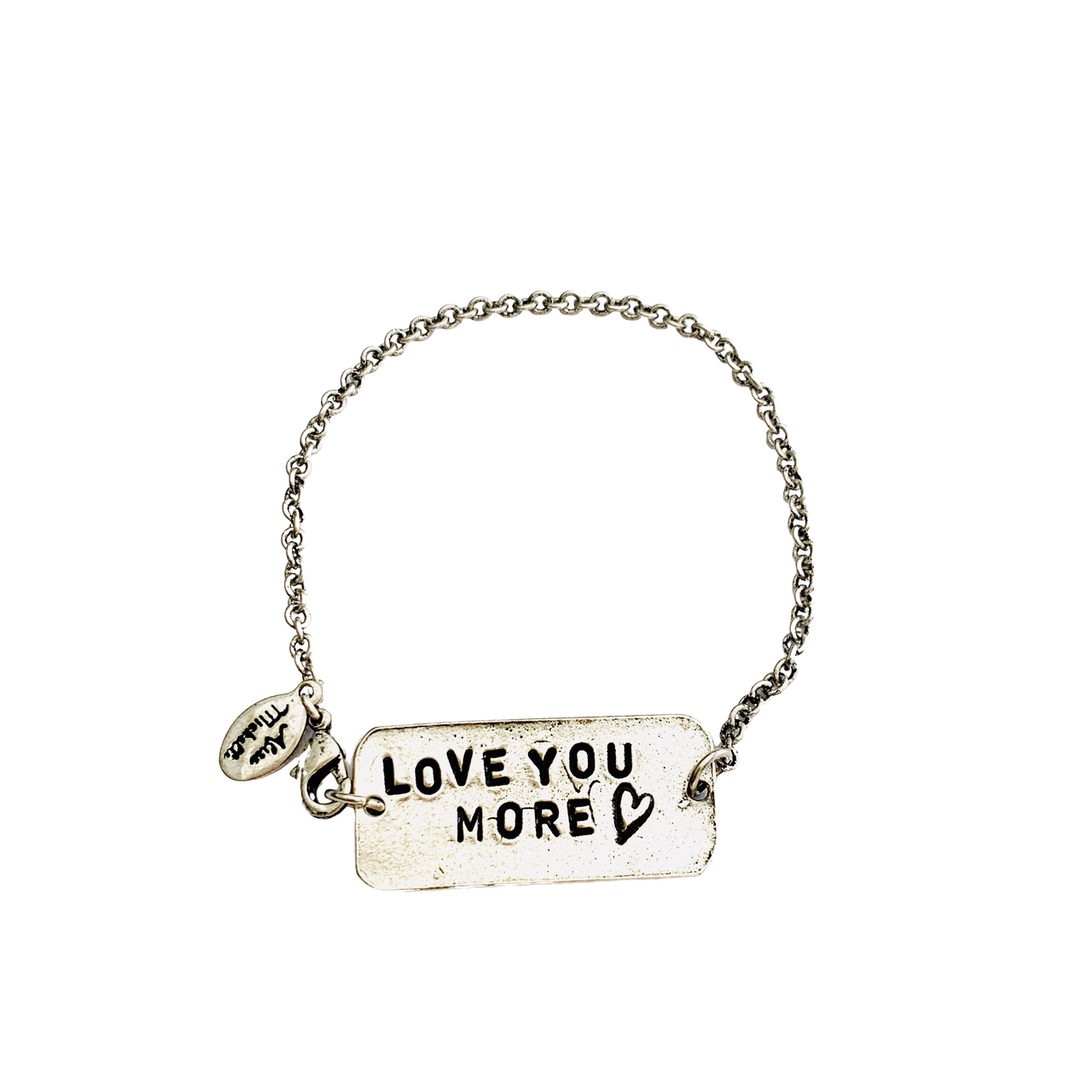 Love You More Hand Stamped Chain Bracelet