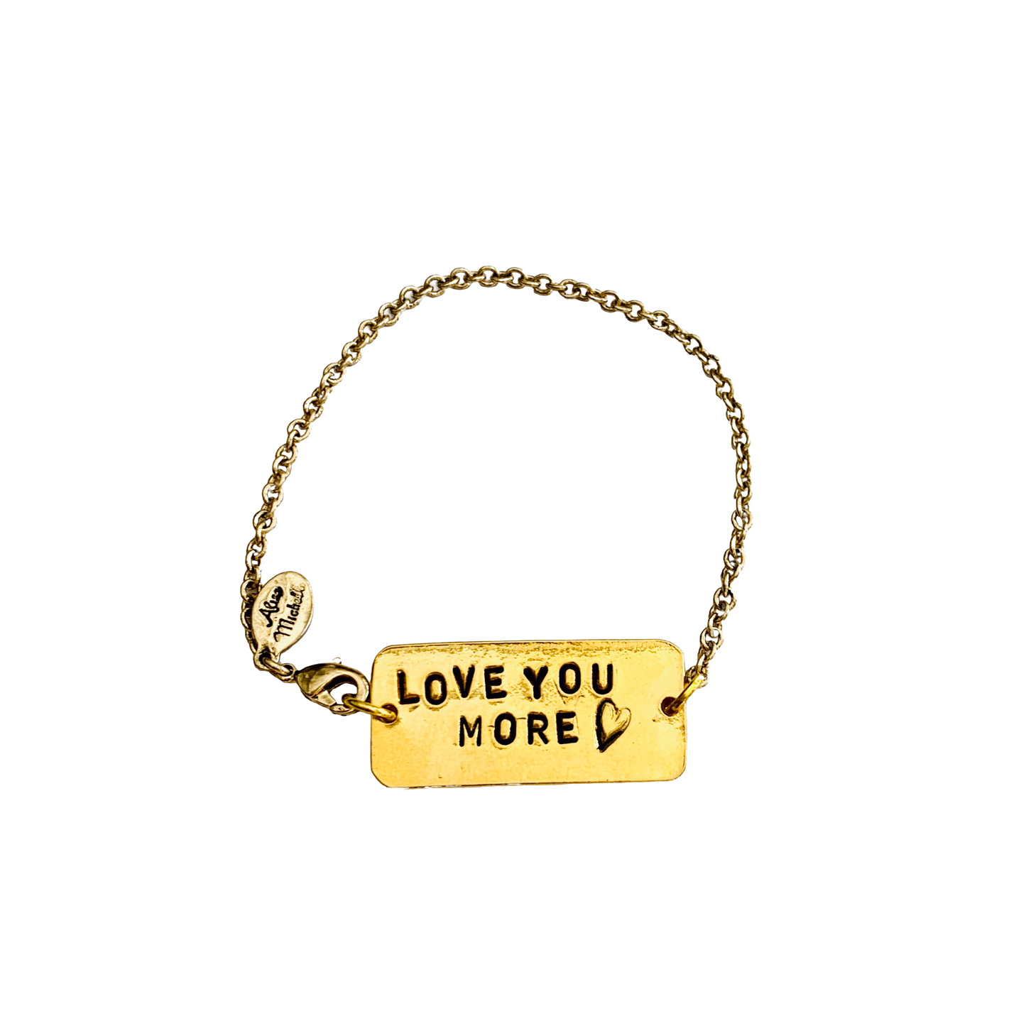 Love You More Hand Stamped Chain Bracelet