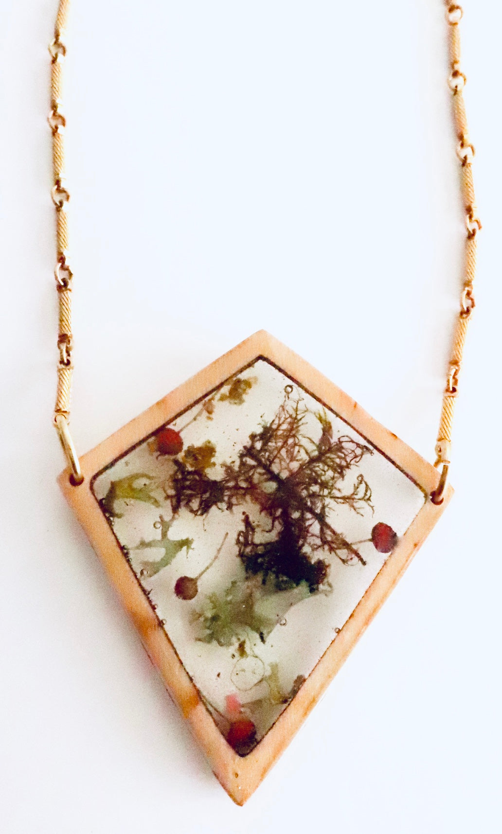 Freeform Resin Terrarium Botanical Necklace