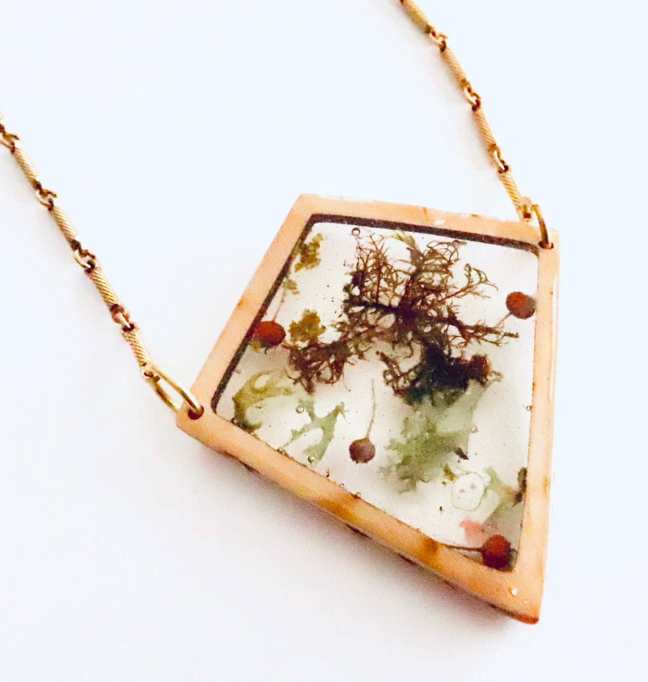 Freeform Resin Terrarium Botanical Necklace