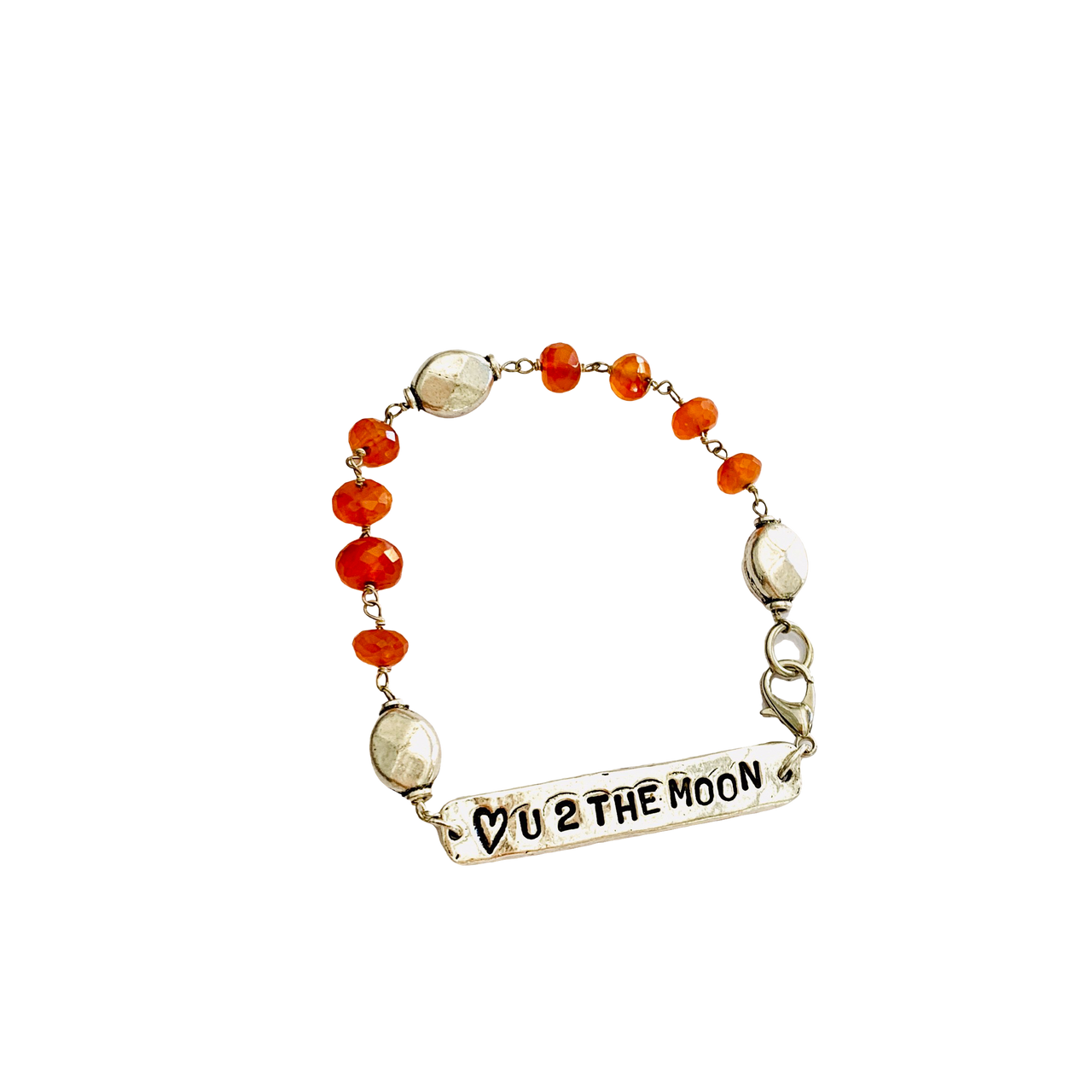 Carnelian Love you to the Moon reversible Bracelet