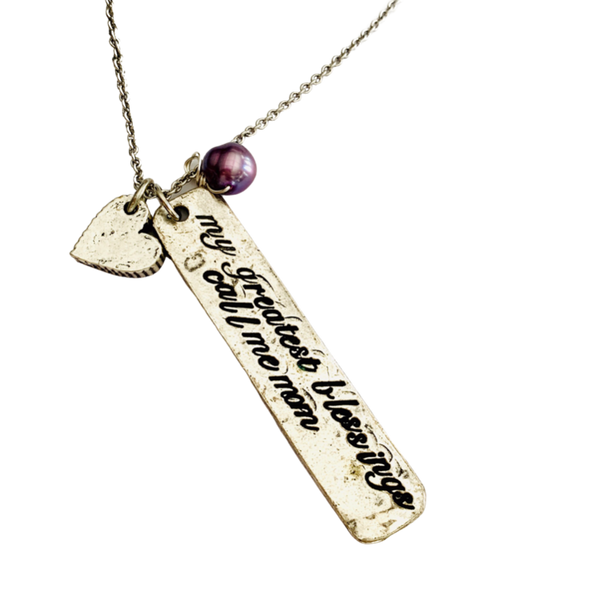 My Greatest Blessing Call Me Mom Necklace