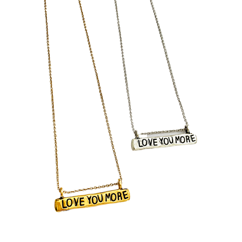Love You More Bar Necklace