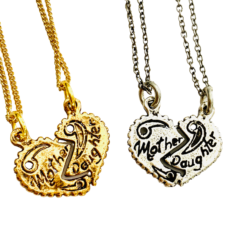 Mother Daughter Heart Necklace