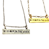 Bun in the Oven Hand Stamped Bar Necklace