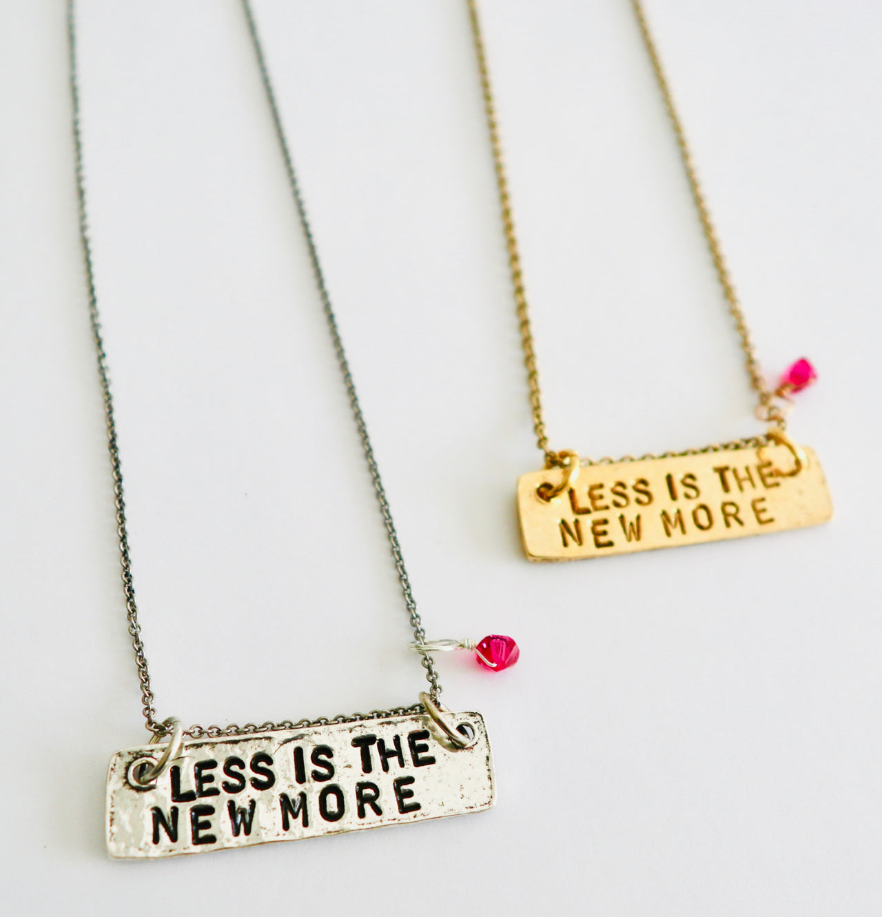 Less is the New More Hand Stamped Bar Necklace