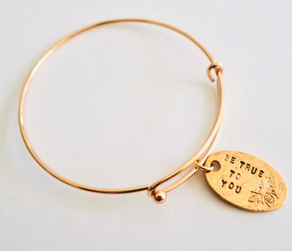 Be True To You Hand Stamped Expandable Bracelet