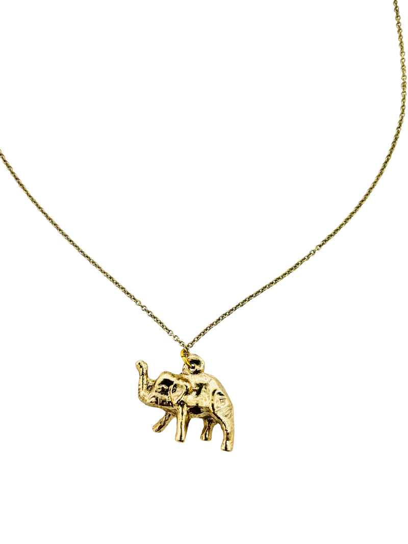 good luck gold elephant necklace