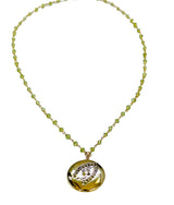 Wishbone Locket with Peridot Stones Necklace