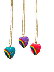 Rainbow Necklaces Turquoise Purple and Hot  Pink