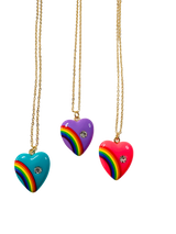 Rainbow Necklaces Turquoise Purple and Hot  Pink