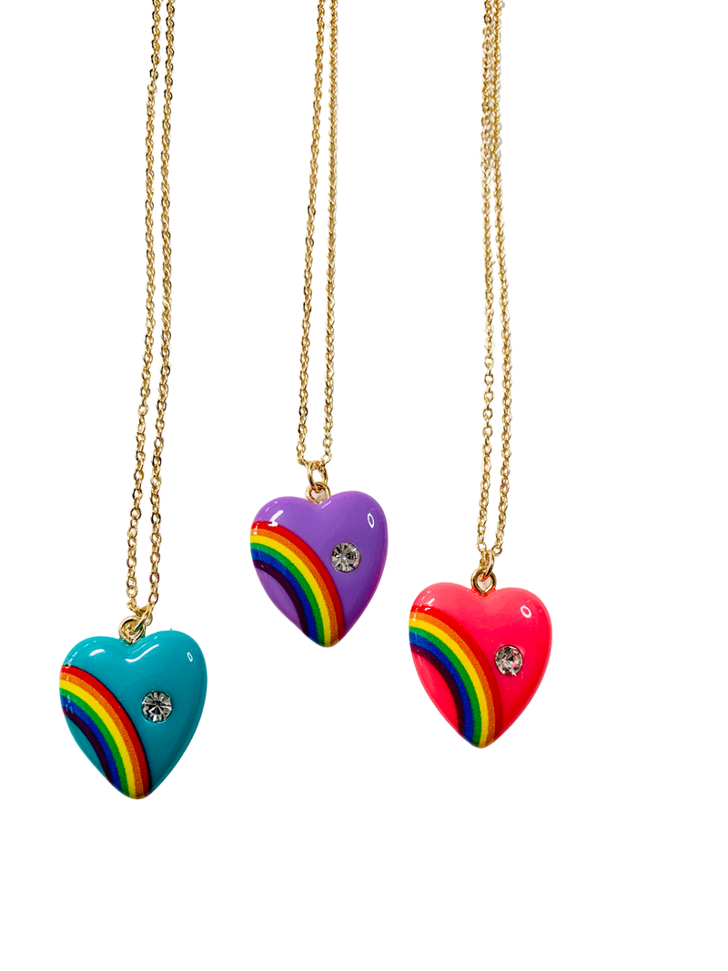 Rainbow Necklaces Turquoise Purple and Hot  Pink