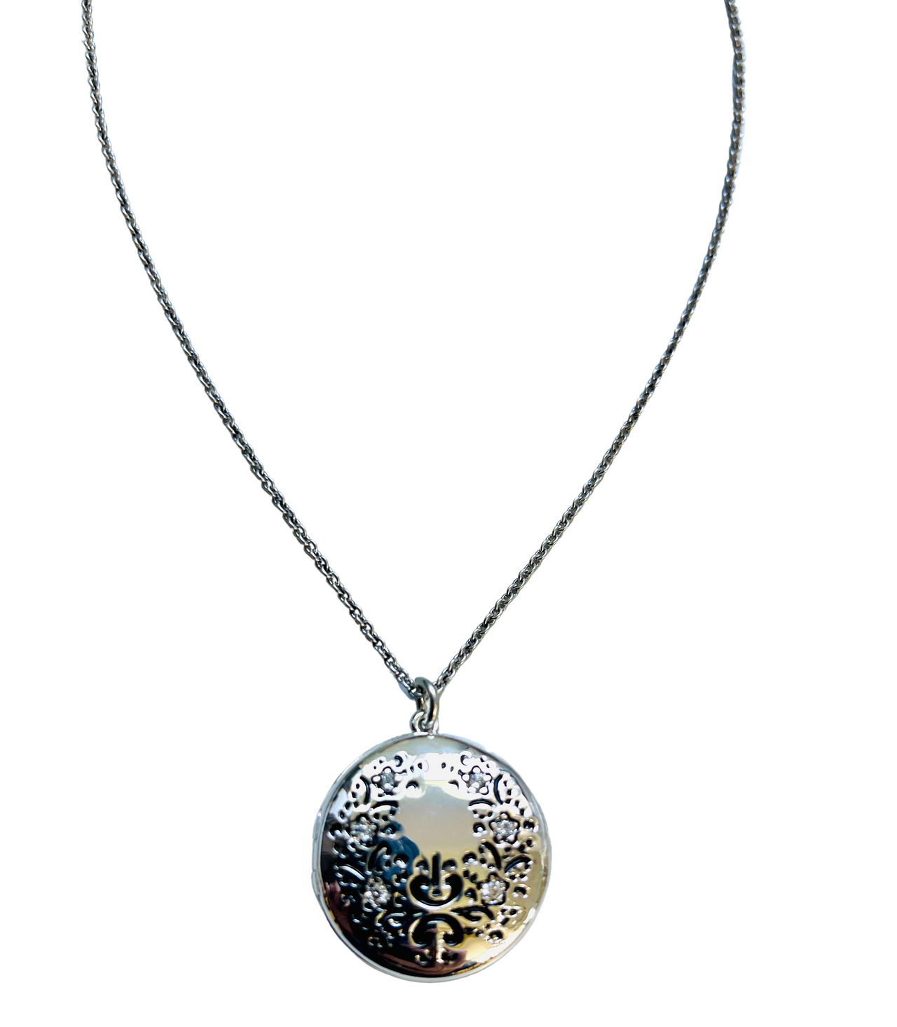 Diamond Floral Locket Necklace